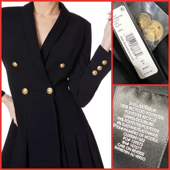 Alice + Olivia Kyrie Black Tuxedo Mini Dress - Picture 15 of 16